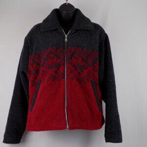 Free Tech Men Size S Gray and Red Lined Jacket Pockets Collar Long Sleeves